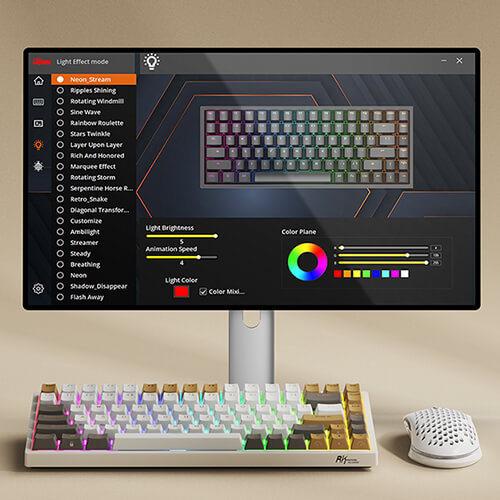 RK ROYAL KLUDGE RK84 RGB Limited Ed, 75% Triple Mode BT5.0/2.4G/USB-C Hot Swappable Mechanical Keyboard with pro software