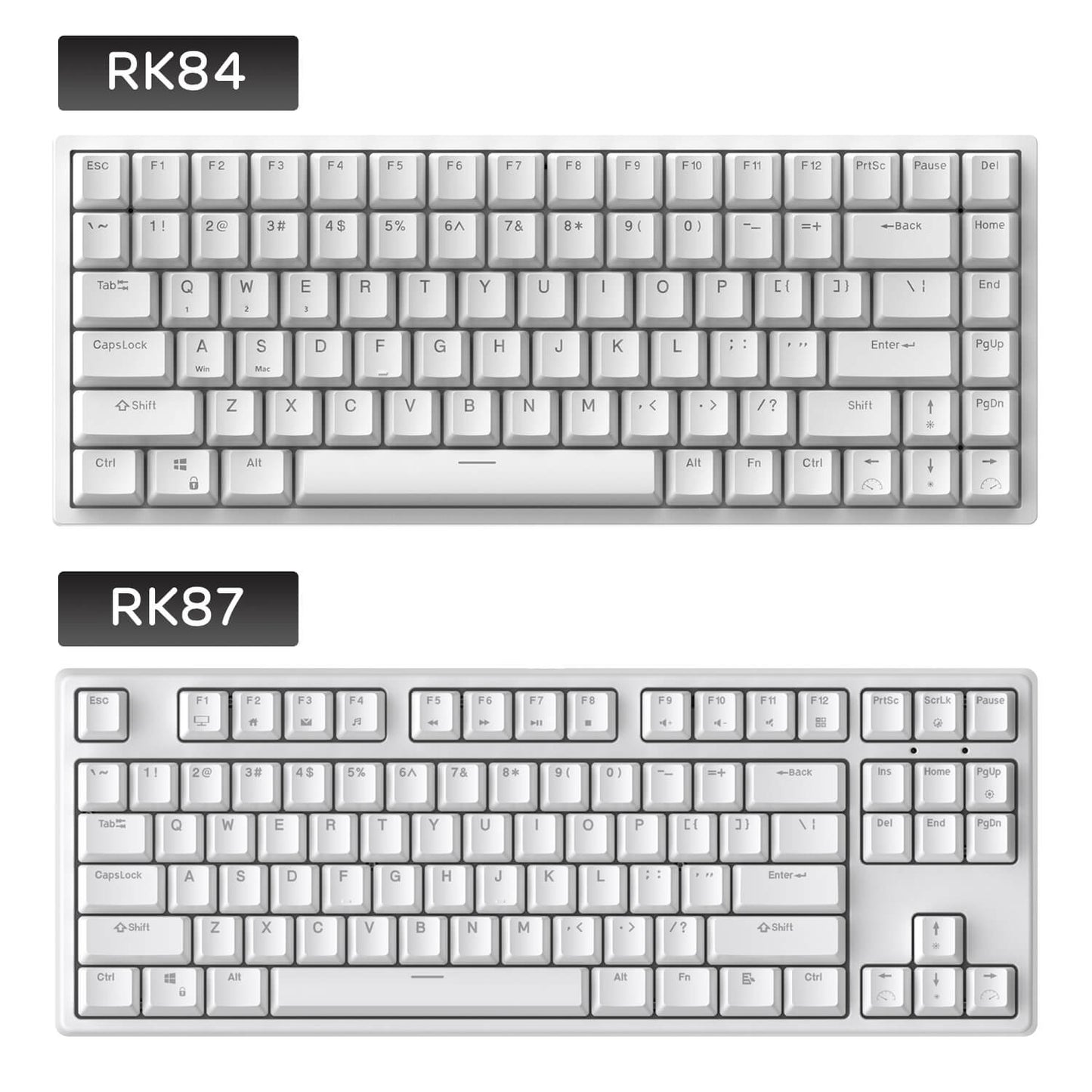 RK84 Blue backlit compare with RK87