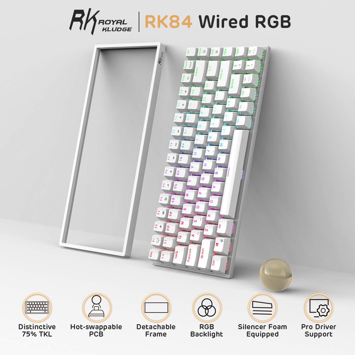 white compact keyboard