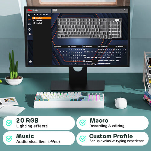 hot swappable mechanical keyboard with DIY professional software