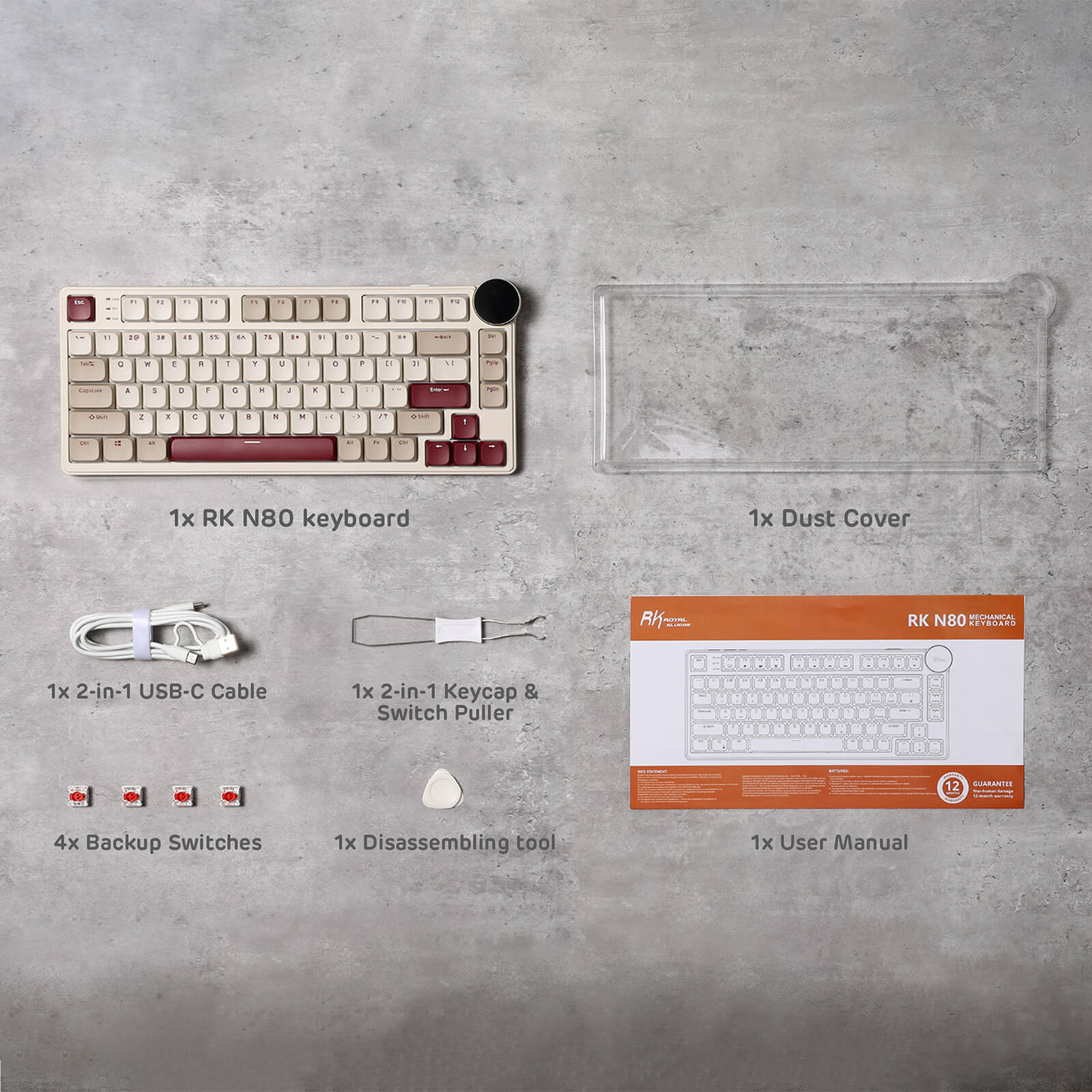 Compact N80 Low Profile Mechanical Keyboard with RGB backlighting, high-tech metal panel, perfect for versatile desktop setups