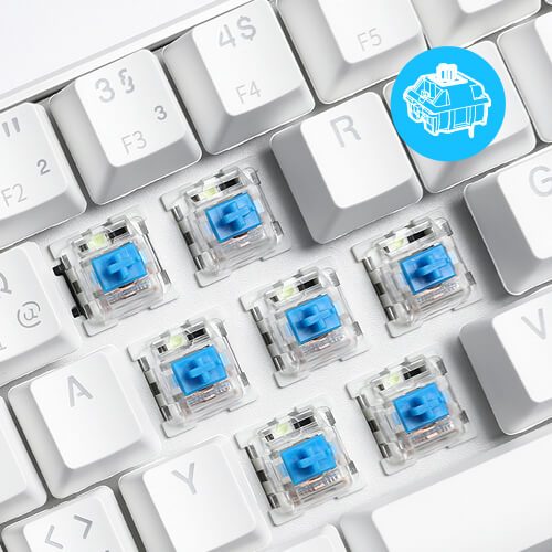rk61 white keyboard blue switches (Open-box)