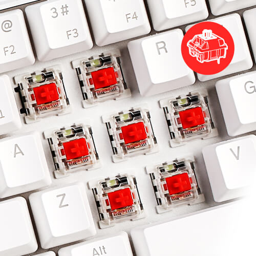 rk61 hot swappable gaming keyboard with red switches (Open-box)