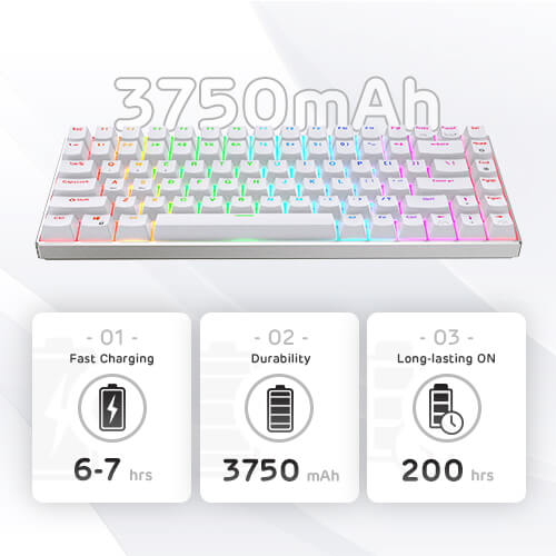 keyboard mechanical wireless with High-capacity Battery