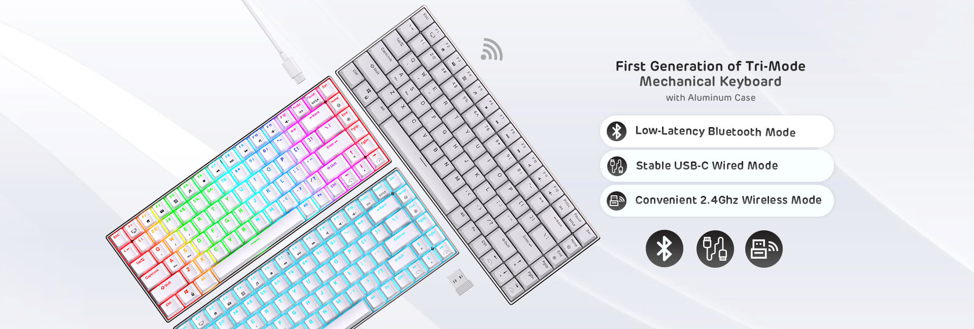 RK ROYAL KLUDGE RK84 Pro RGB 75% Triple Mode BT5.0/2.4G/USB-C Hot Swappable Mechanical Keyboard, 84 Keys Wireless Gaming Keyboard with RGB Backlit