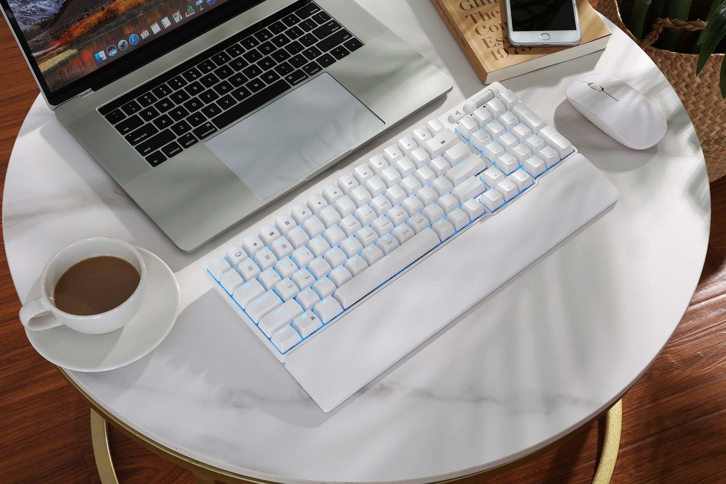 RK96 Wireless Mechanical Keyboard in White with RGB Lighting, Triple-Mode Connection, and Durable Build for Gaming