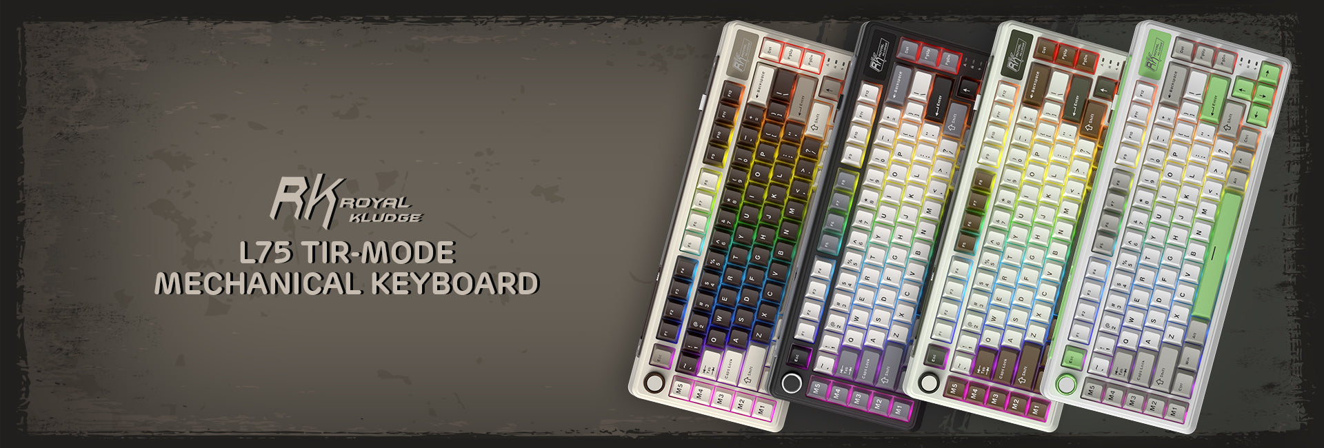 RK ROYAL KLUDGE L75 Gasket Mount Mechanical Keyboard w/Knob /Macro Keys & Touchable Nameplate, Tri-Mode 75% TKL Wireless Keyboard BT/2.4G/USB-C, Hot Swappable, Pro Software, Massive 8000mAh Battery