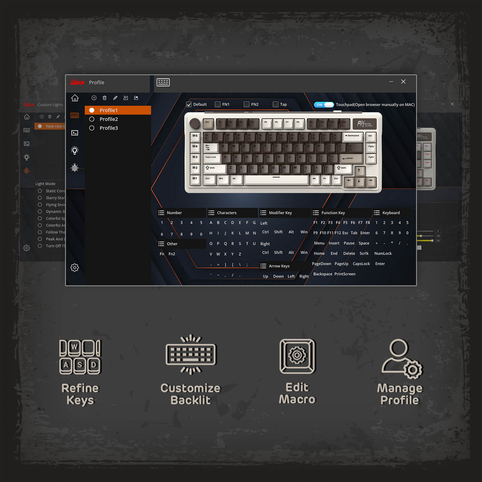 RK L75 75% 85 Keys Wireless Mechanical Keyboard with RGB, Gasket Structure, Custom Cream & Beige Switches, Tri-Mode Connectivity, and Mac Compatibility