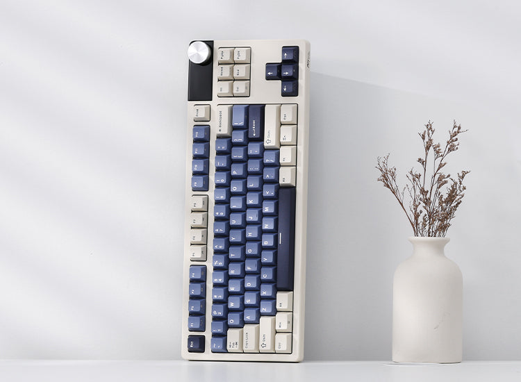 RK S85 85-Key TKL Gasket-Mounted Wireless Gaming Keyboard, Hot-Swappable Linear Cloud Switches, Cherry-Profile PBT Keycaps, 7200mAh Battery, OLED Display, Rotary Knob, Triple-Mode Connectivity (2.4GHz, Bluetooth, USB-C)