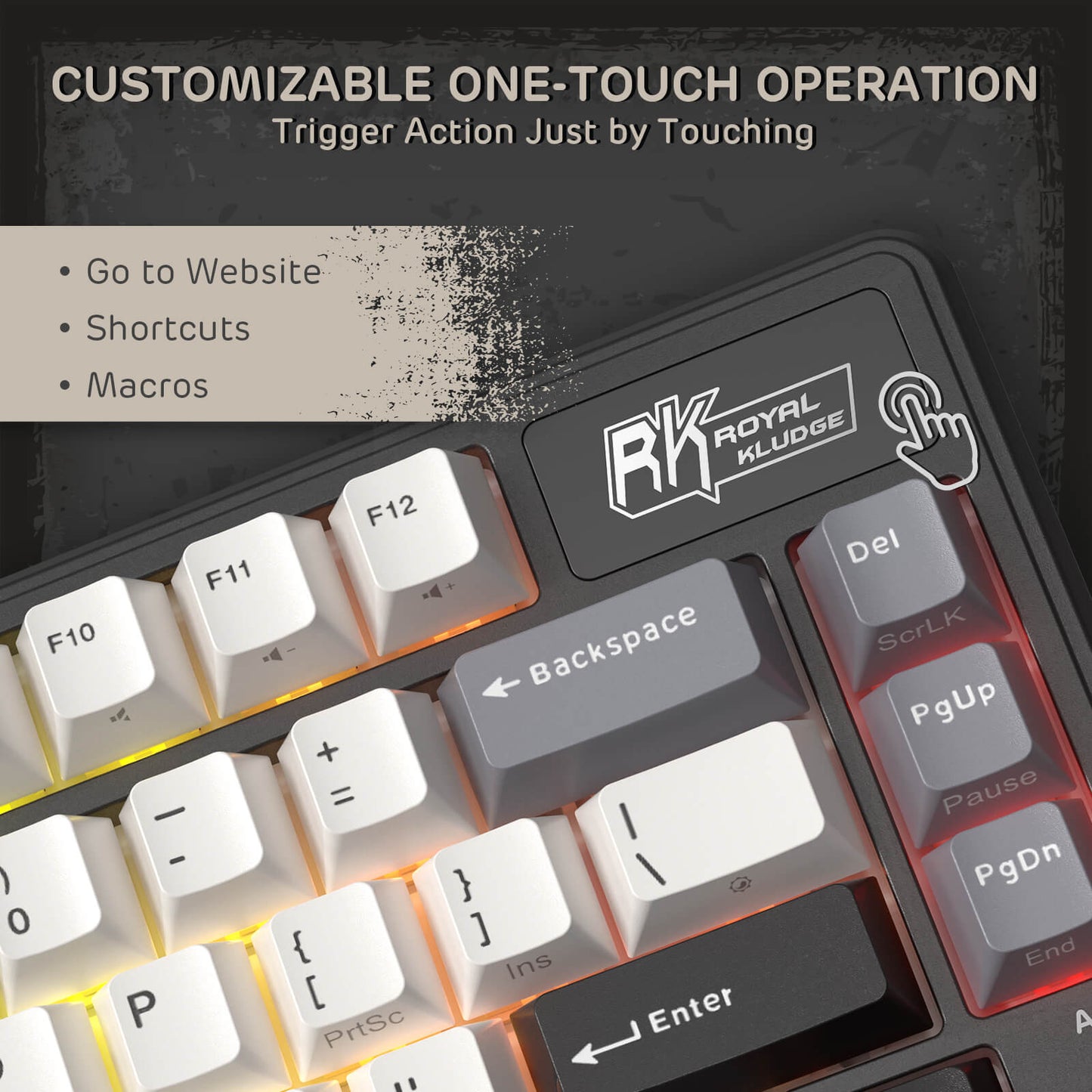 RK ROYAL KLUDGE L75 Gasket Mount Mechanical Keyboard w/Knob /Macro Keys & Touchable Nameplate, Tri-Mode 75% TKL Wireless Keyboard BT/2.4G/USB-C, Hot Swappable, Pro Software, Massive 8000mAh Battery