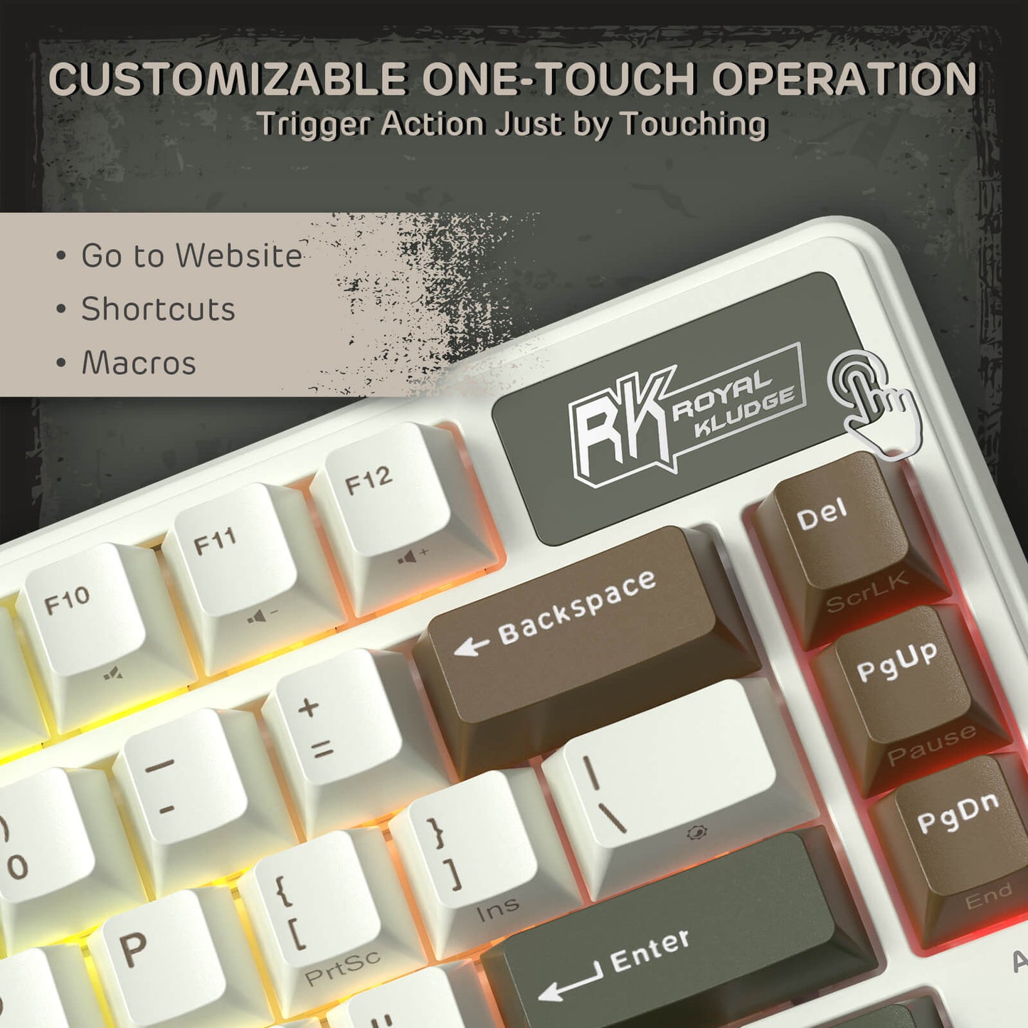RK ROYAL KLUDGE L75 Gasket Mount Mechanical Keyboard w/Knob /Macro Keys & Touchable Nameplate, Tri-Mode 75% TKL Wireless Keyboard BT/2.4G/USB-C, Hot Swappable, Pro Software, Massive 8000mAh Battery