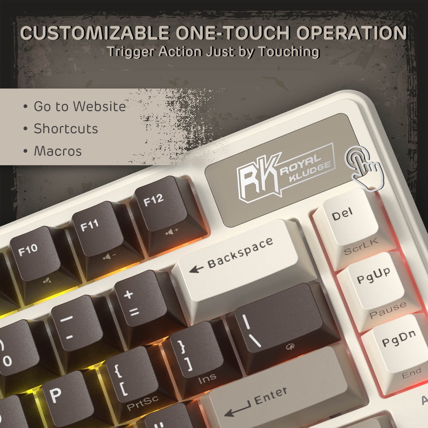 RK ROYAL KLUDGE L75 Gasket Mount Mechanical Keyboard w/Knob /Macro Keys & Touchable Nameplate, Tri-Mode 75% TKL Wireless Keyboard BT/2.4G/USB-C, Hot Swappable, Pro Software, Massive 8000mAh Battery
