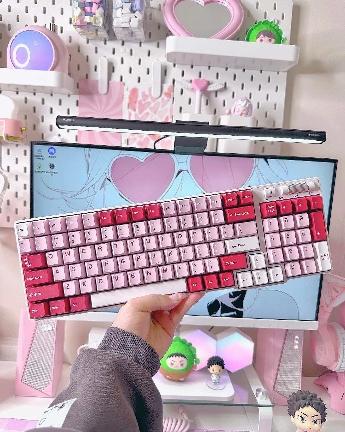 RK ROYAL KLUDGE RK96 RGB Limited Ed, 90% 96 Keys Wireless 3-Mode BT5.0/2.4G/USB-C Hot Swappable Mechanical Keyboard in Darling Pink