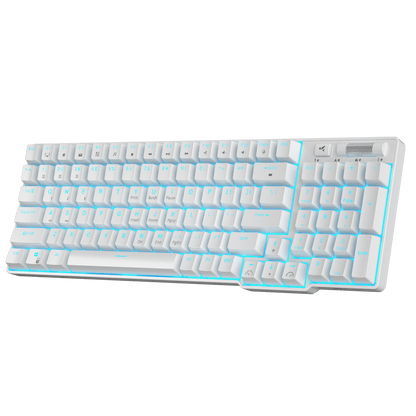 RK96 96% Wireless Mechanical Keyboard in Black and Pink, Featuring Hot-Swappable Switches and Ergonomic Design for Gaming and Office Use