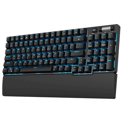 RK96 96% Wireless Mechanical Keyboard in Black and Pink, Featuring Hot-Swappable Switches and Ergonomic Design for Gaming and Office Use