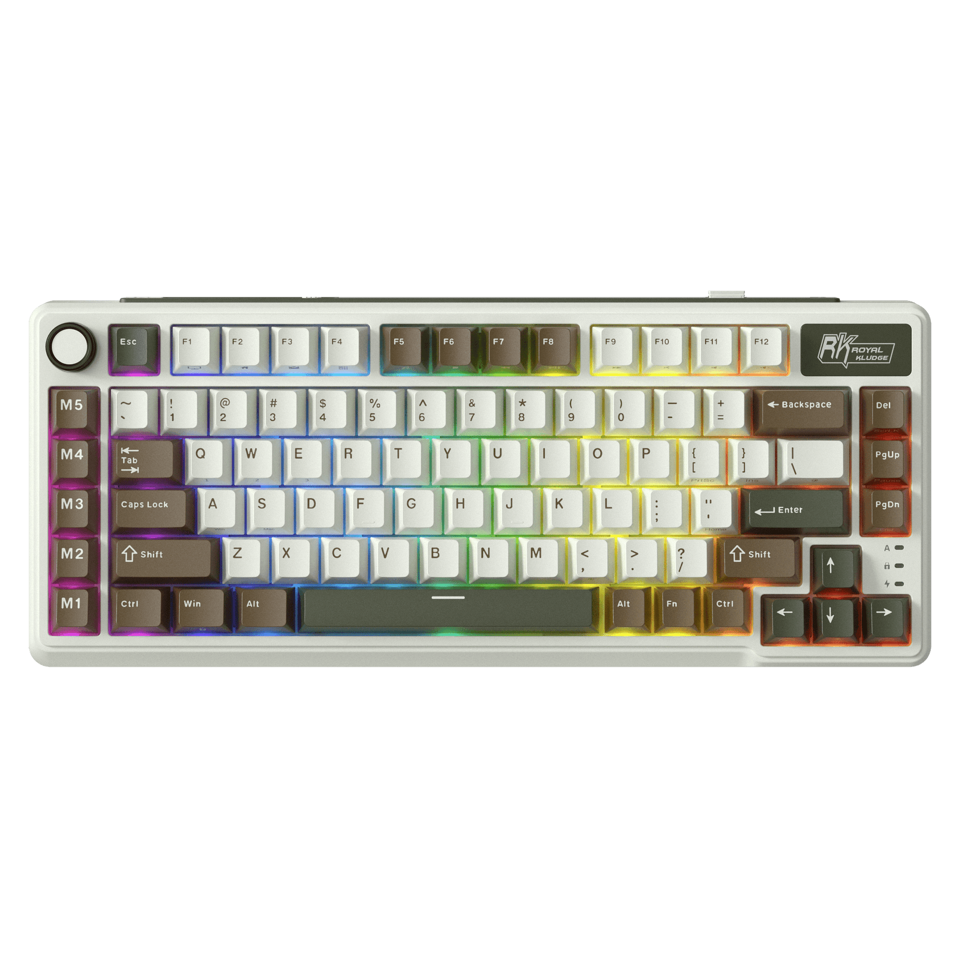 RK L75 75% 85 Keys Wireless Mechanical Keyboard with RGB, Gasket Structure, Custom Cream & Beige Switches, Tri-Mode Connectivity, and Mac Compatibility