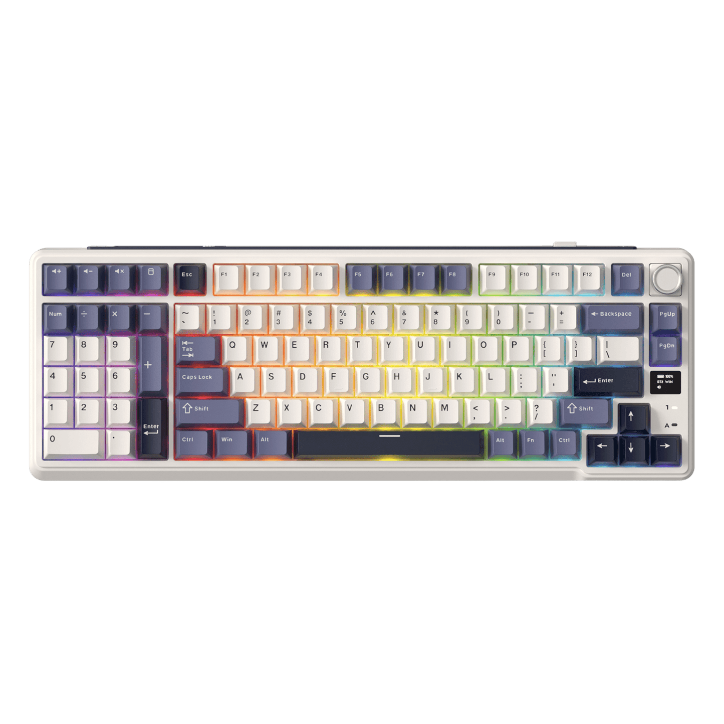 RK ROYAL KLUDGE L98 Wireless Mechanical Keyboard w/ Left-handed Southpaw Design Numpad & Hot Swappable Knob, Tri-Mode 95% Keyboard BT/2.4G/USB-C, Pro Software, Gasket Mount, Massive 8000mAh Battery