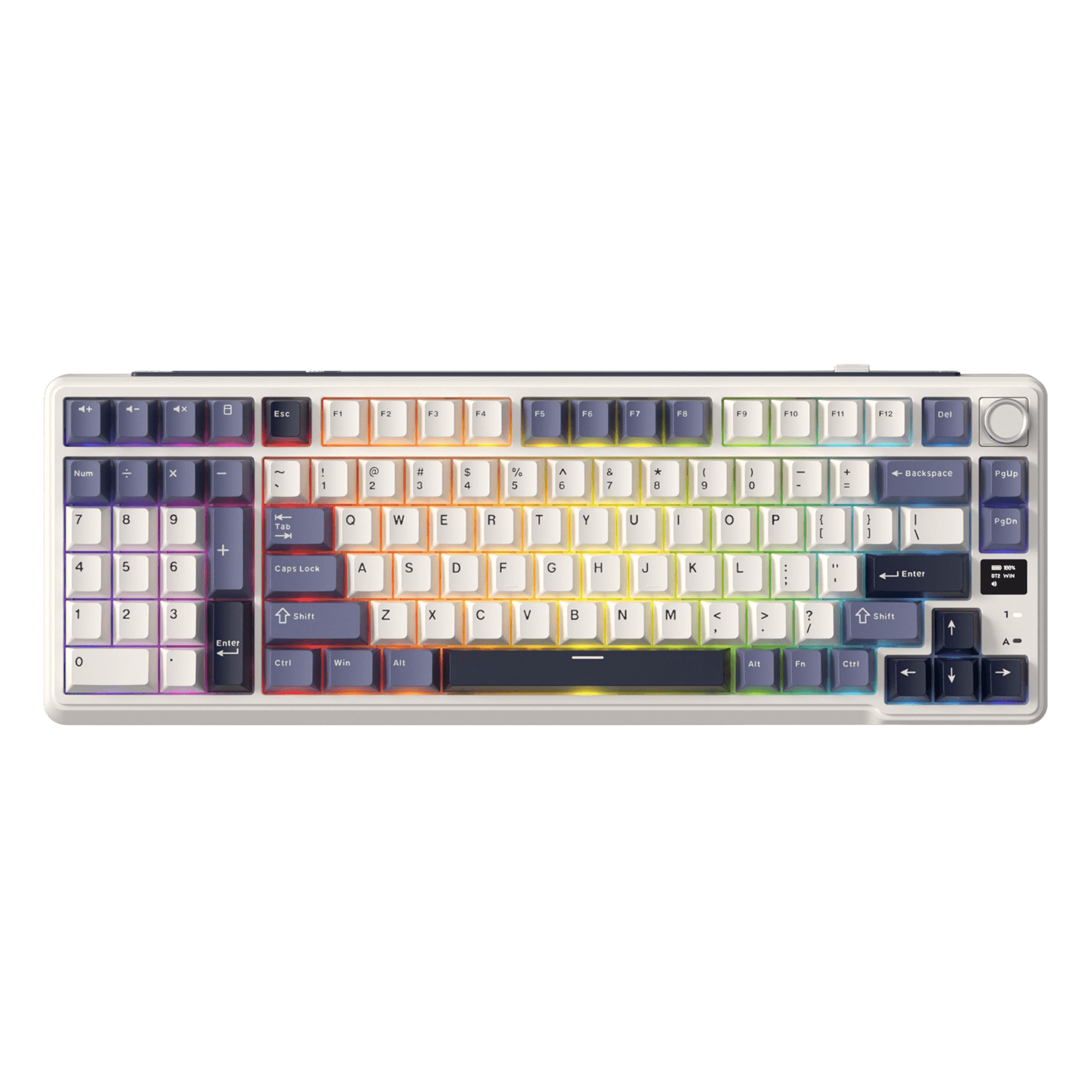 RK ROYAL KLUDGE L98 Wireless Mechanical Keyboard w/ Left-handed Southpaw Design Numpad & Hot Swappable Knob, Tri-Mode 95% Keyboard BT/2.4G/USB-C, Pro Software, Gasket Mount, Massive 8000mAh Battery
