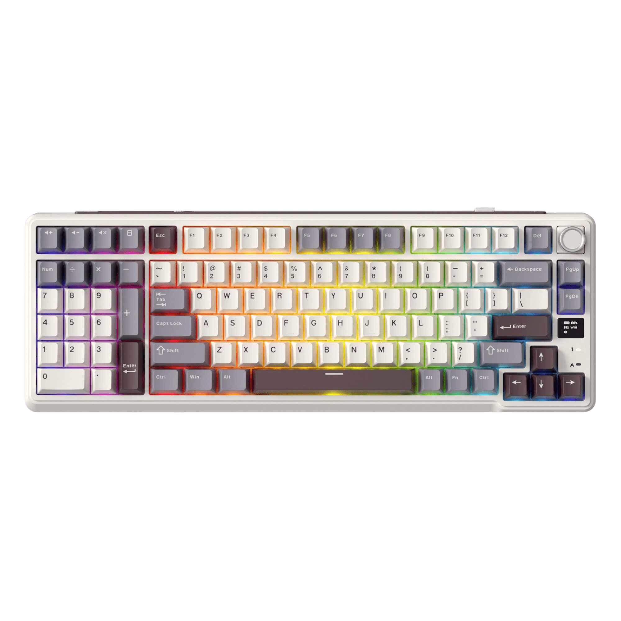 RK ROYAL KLUDGE L98 Wireless Mechanical Keyboard w/ Left-handed Southpaw Design Numpad & Hot Swappable Knob, Tri-Mode 95% Keyboard BT/2.4G/USB-C, Pro Software, Gasket Mount, Massive 8000mAh Battery